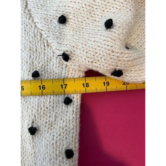 ULLA JOHNSON Womens Adalene Cream Black Pom Pom Puff Sleeve Cotton Sweater Sz M - Picture 10 of 11